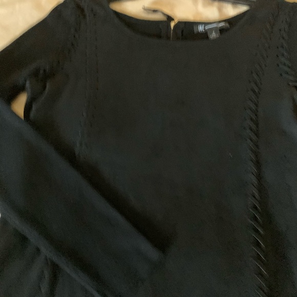 INC Black Faux Suede Sweater Midi dress Sz SM NWOT - Picture 9 of 10